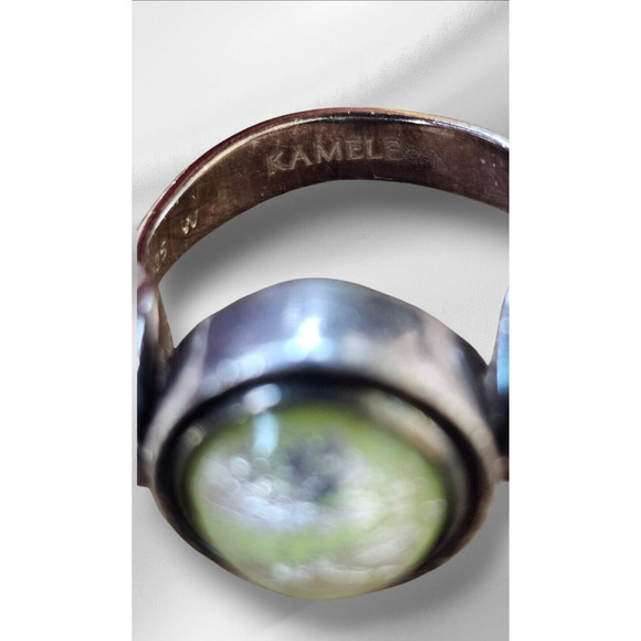 Vtg Kameleon Sterling Silver Onyx Ring 2 Interchangeable Snaps Case Tool Size 7 - Picture 4 of 12